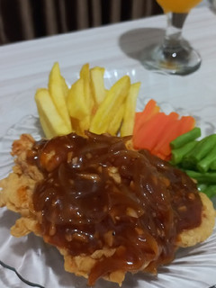 Foto resep Crispy Chicken Steak with Bbq Brown Sauce