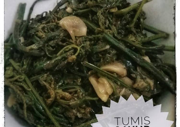 Tumis sayur paku sederhana