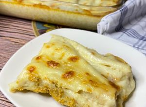 صورة لوصفة معكرونه كانلوني بالبشاميل