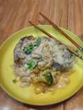 493 - Grilled Fish w/ kwetiau creamy broccoli sauce (25 -CP Apron 2026)