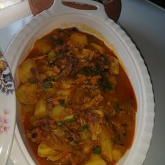 Sweet potato with beans porridge A picture of Sweet potato with beans porridge.