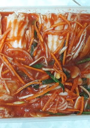 Hình của món Kim chi cải thảo.