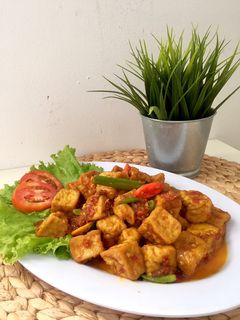 Foto resep Oseng tahu mercon
