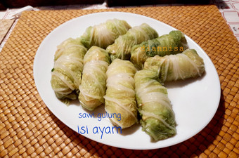 Resep Sawi Gulung isi Ayam Istimewa