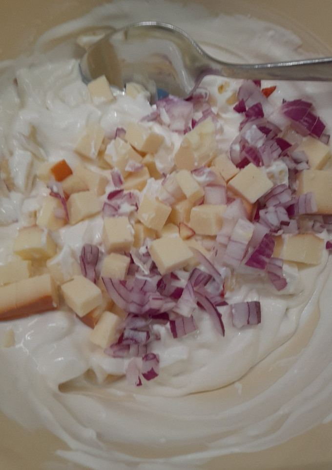 Almás- füstölt sajtos kukoricasaláta recept fotója