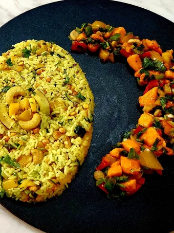 Easy Way Make Recipe Raw Mango Rice with Ripe Mango Salsa that is Can Pamper Your Tongue, Can Spoil the Tongue}