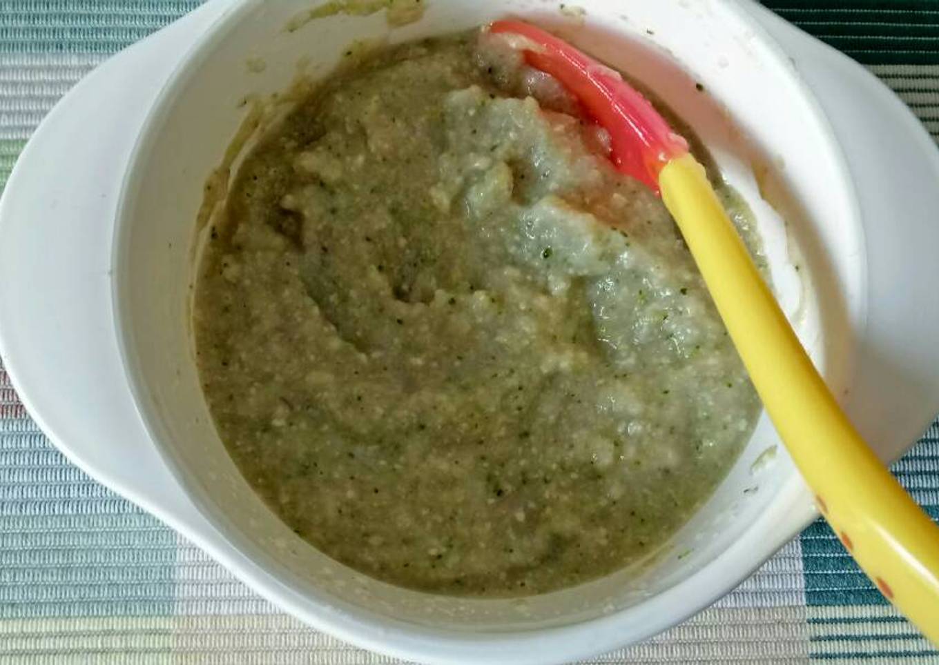 MPASI 4* Bubur nasi daging brokoli (6 bulan)