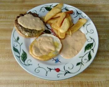 Unique Cuisine Yum Yum Burger And Fry Sauce Delicious Nutritious