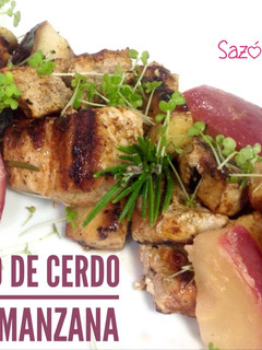Una foto de Lomo de cerdo con manzana