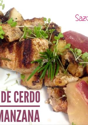 Una foto de Lomo de cerdo con manzana