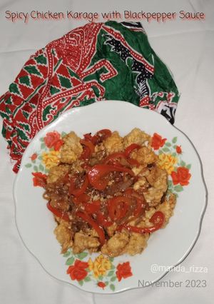 Foto resep Spicy Chicken Karage with Blackpepper Sauce