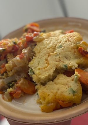 A picture of Cajun Chicken Thigh Pie.