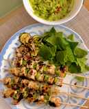 Brochetas de pollo a la plancha