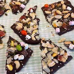 A picture of CHOCOLATE FRUIT AND NUT BARK:.