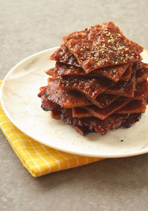 小烤箱自製豬肉乾(影片食譜） 的食譜成品照片