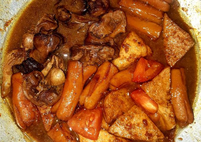 Resep Semur Sosis Ati Ampela Tahu, Enak