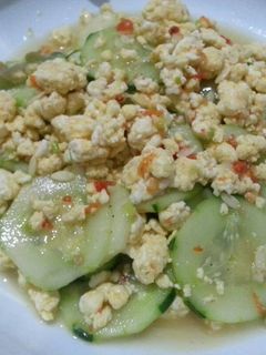 Foto resep Timun tumis telur