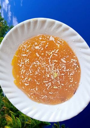 A picture of Orange Karachi Halwa.