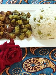 عکسی از دستور کته نخود فرنگی با جوجه و سیب زمینی تنوری