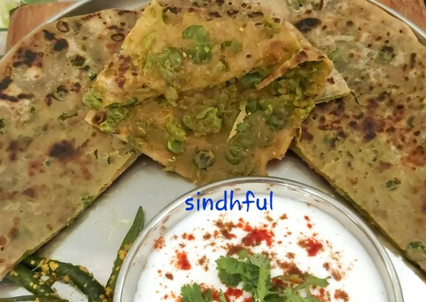 Green Peas Parathas