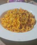 Espaguetis a la boloñesa con champiñones