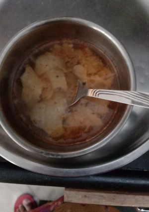 A picture of Papad ki sabzi.