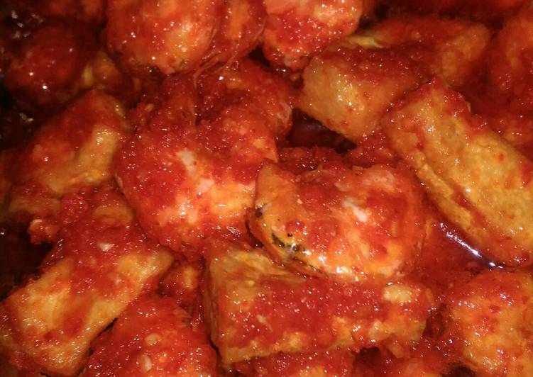 Sambal udang tahu pedas manis
