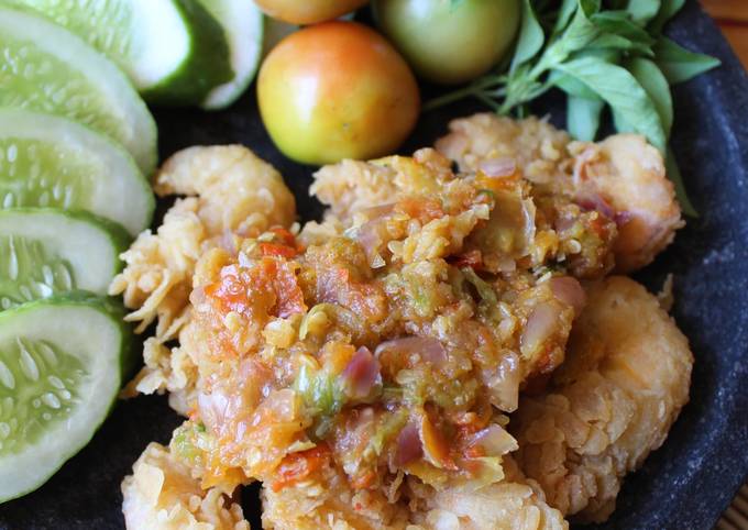 Sambel geprek udang crispy