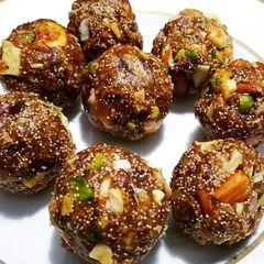 Dates Dryfruit Laddoos A picture of Dates Dryfruit Laddoos.