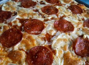Foto resep Beef Salami Pizza (Tanpa Ulen)
