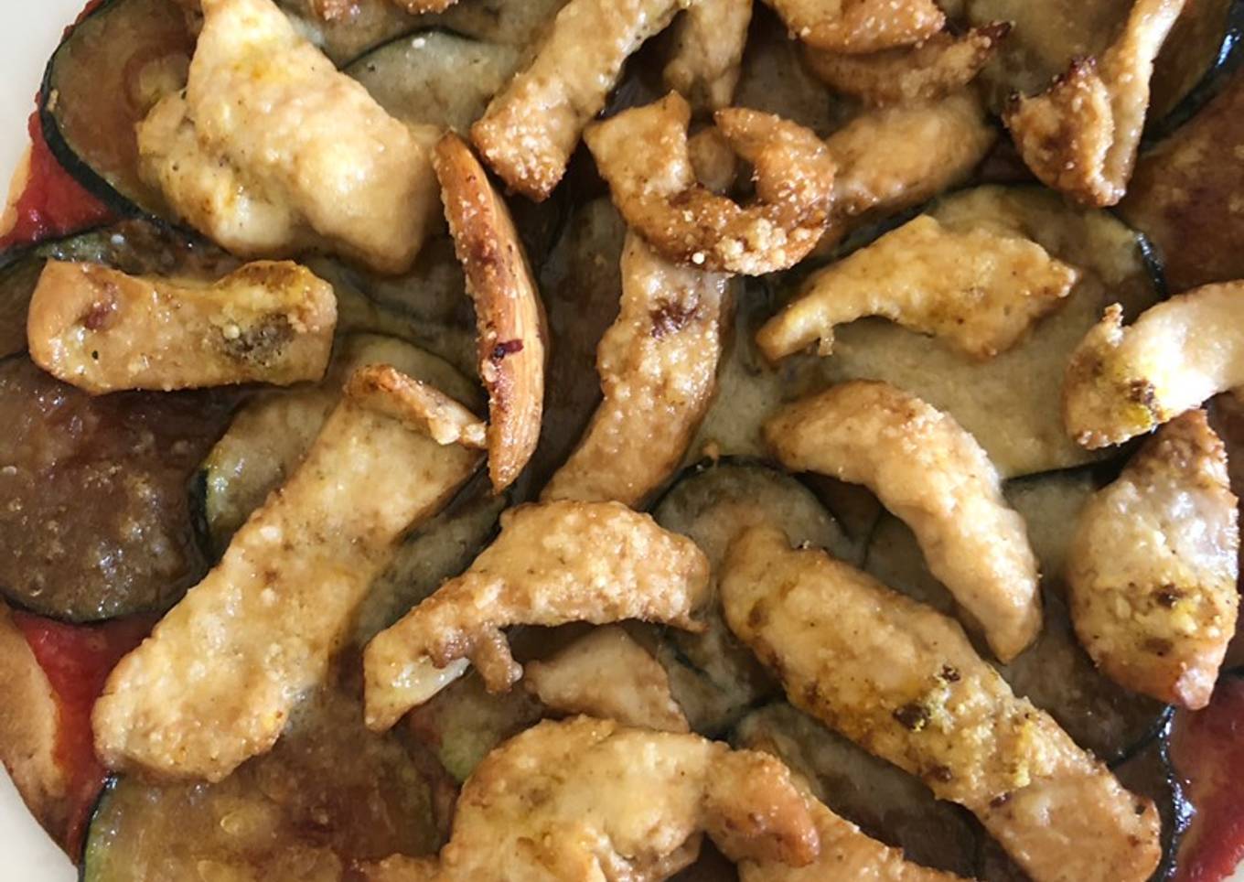 159. Piadina de pollo y calabacín (principal pizza)