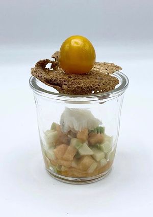 Une photo de Verrines au Cabillaud et aux Fruits