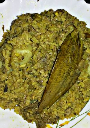 A picture of Banana Flower Pulao (Mocha'r Murighonto).