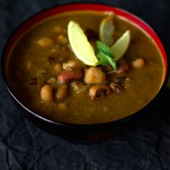 A picture of Navratna dal – a mix of nine lentils.