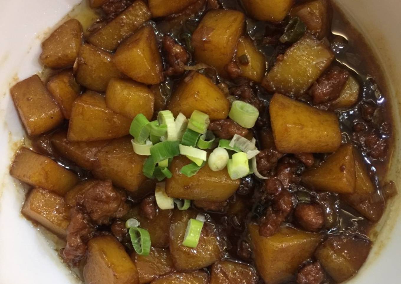 Kentang Kecap Daging Cincang
