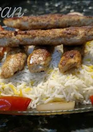 A picture of Chullu kabab with butter rice #CookpadApp.