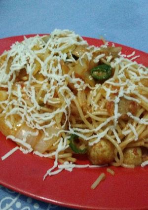 Foto resep Spaghetti Bolognaise Spicy Meatball