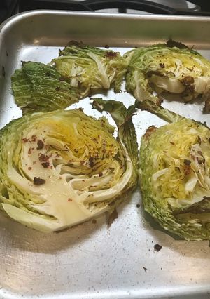 A picture of Cabbage steaks.