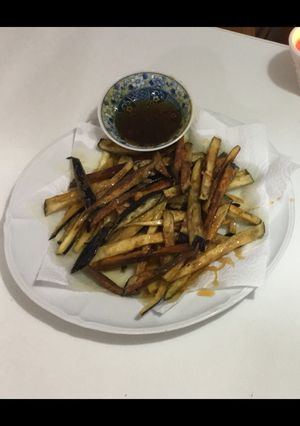 Una foto de Berenjenas fritas con miel
