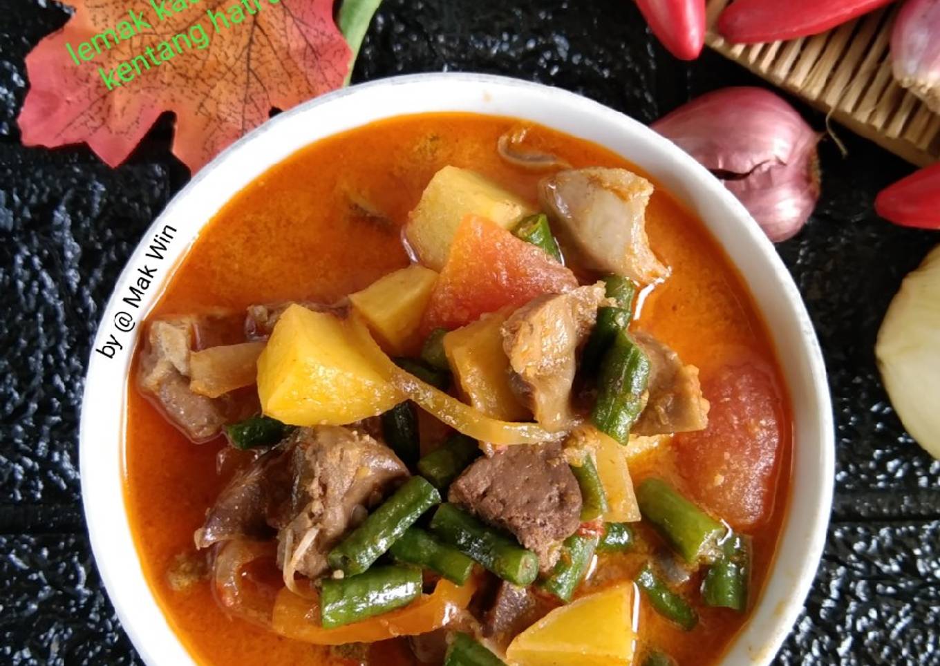 Sambal Lemak kacang panjang kentang hati ampela
