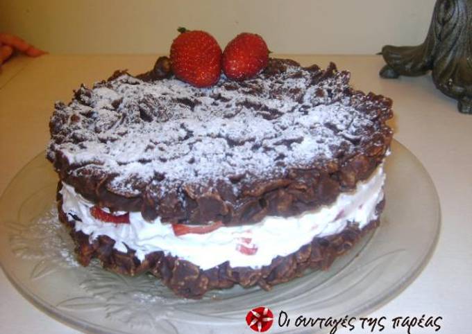 κύρια φωτογραφία συνταγής Τούρτα με σοκολάτα και φράουλες