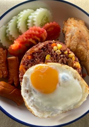 รูปของ ข้าวผัดอเมริกัน(ผิวสี)🍚🍳🍅