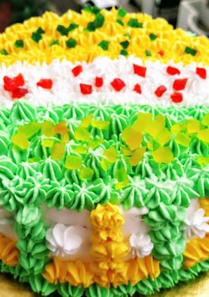 A picture of Tiranga Cake.