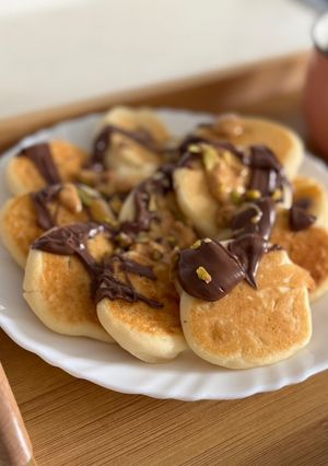 صورة لوصفة بان كيك خالي من الألبان والبيض والجلوتين لذيذ فوق المتوقع !! 😋