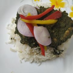 Steamed palak chicken A picture of Steamed palak chicken.