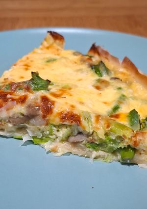 Una foto de Quiche de Gambas, Ajetes y Espárragos Fit X