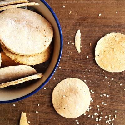 Crackers / galletas de arroz y sésamo SIN GLUTEN y fáciles de preparar!  Receta de Recetas fáciles con Arroz- Cookpad