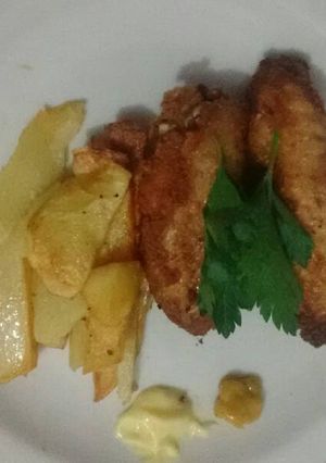 Una foto de Alitas de pollo-crocantes con queso
