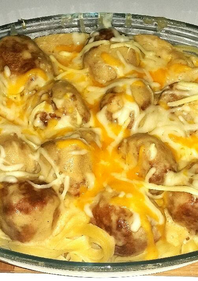 Una foto de Gratinado de albóndigas suecas