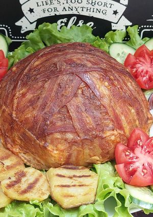 Baconös-fasírtos karfioltorta recept fotója
